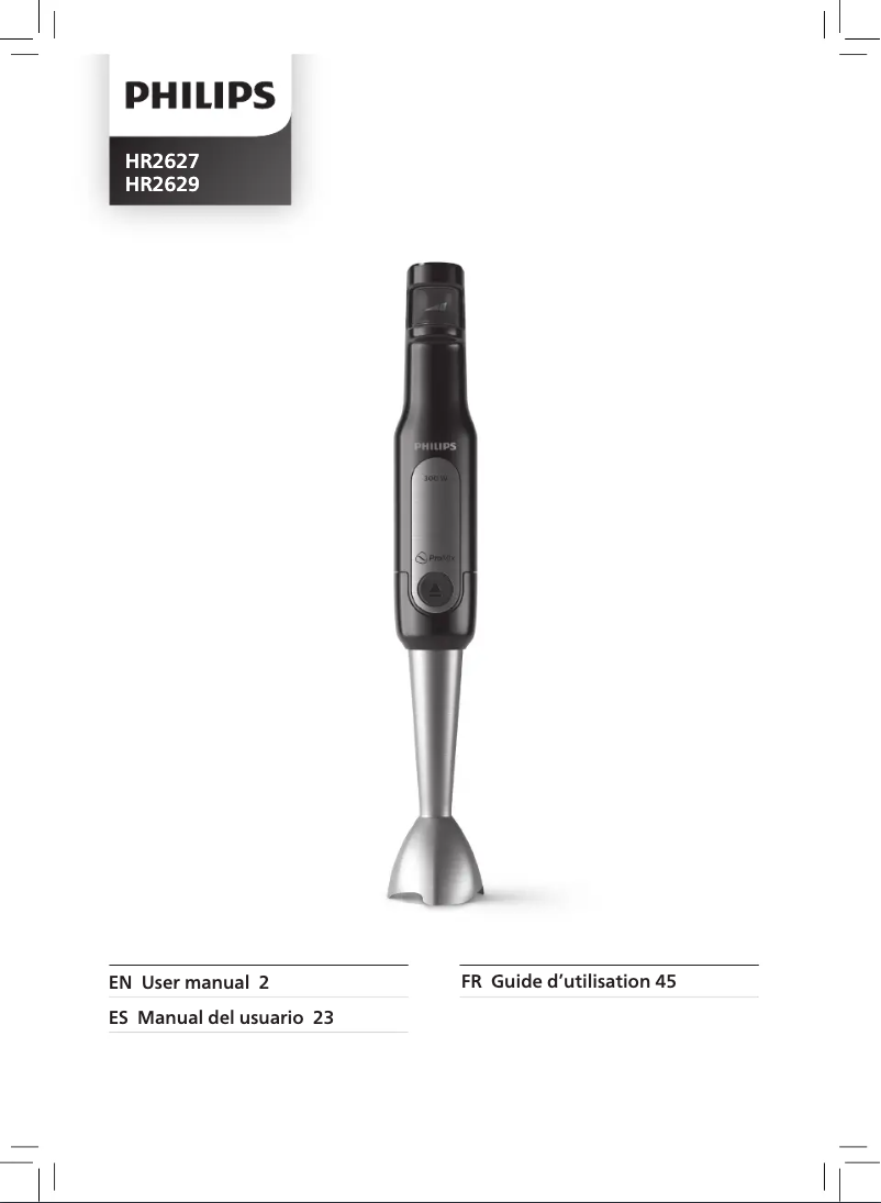 Page 1 de la notice Manuel utilisateur Philips ProMix HR2629