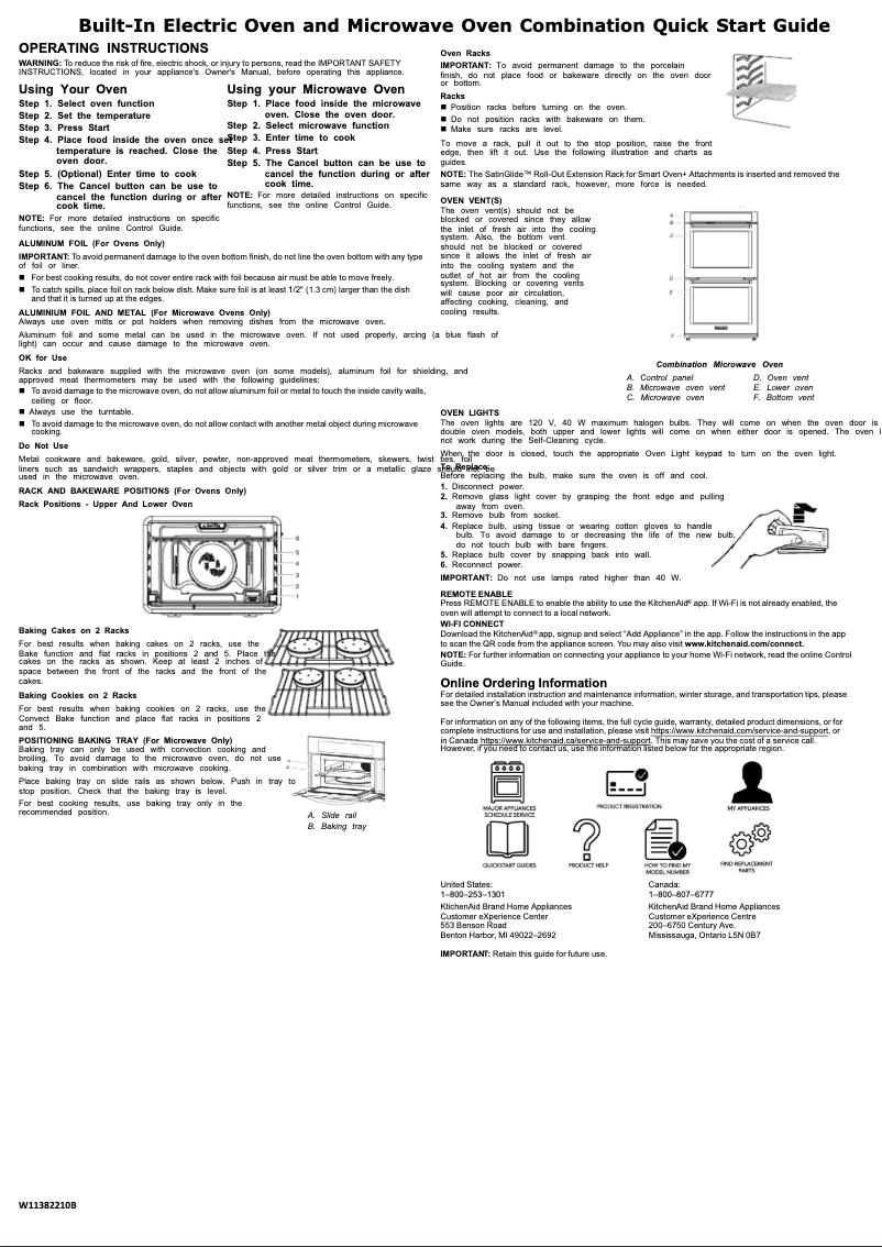 Page 1 de la notice Guide de démarrage rapide KitchenAid KOCE507EBL