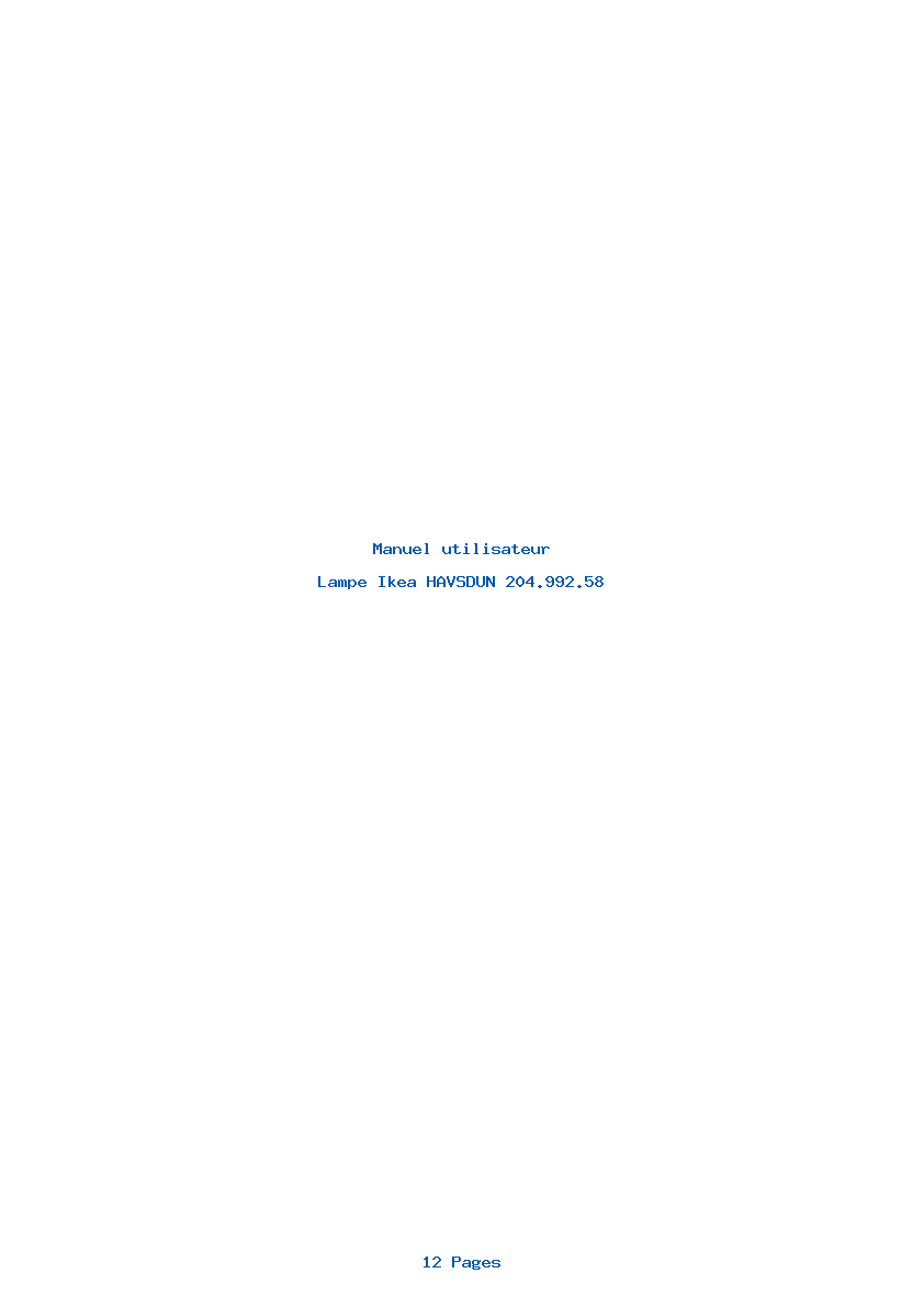 Page 1 de la notice Manuel utilisateur Ikea HAVSDUN 204.992.58