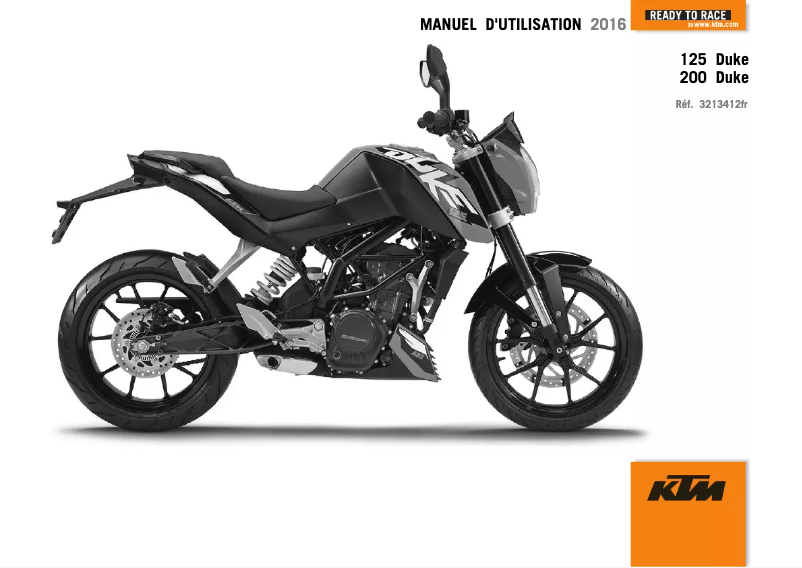 Page 1 de la notice Manuel utilisateur KTM 125 Duke (2016)