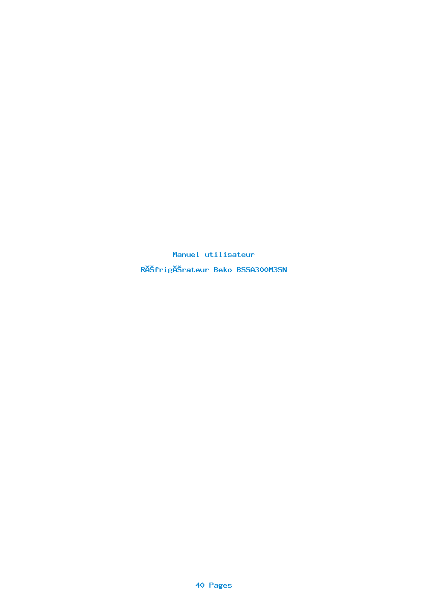 Page 1 de la notice Manuel utilisateur Beko BSSA300M3SN