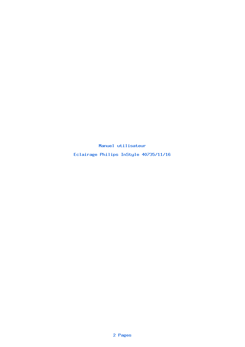 Page 1 de la notice Manuel utilisateur Philips InStyle 40735/11/16