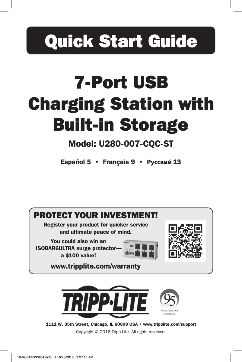 Page 1 de la notice Manuel utilisateur Tripp Lite U280-007-CQC-ST