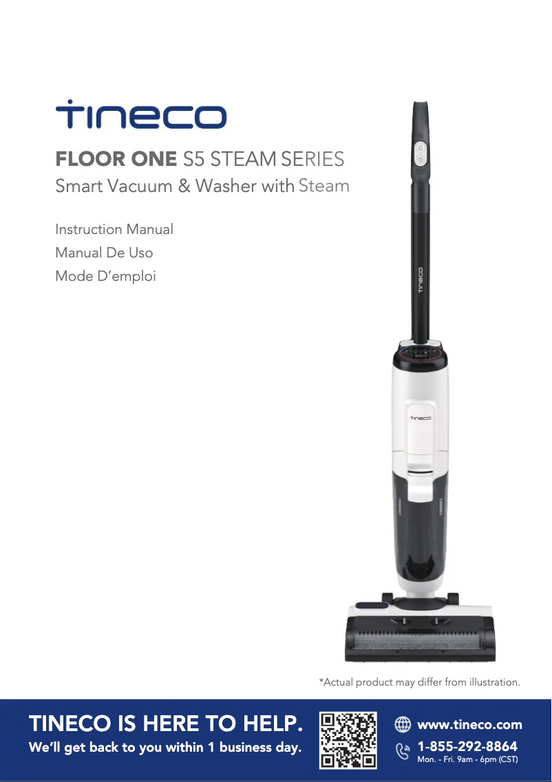 Page 1 de la notice Manuel utilisateur Tineco Floor One S5 Steam