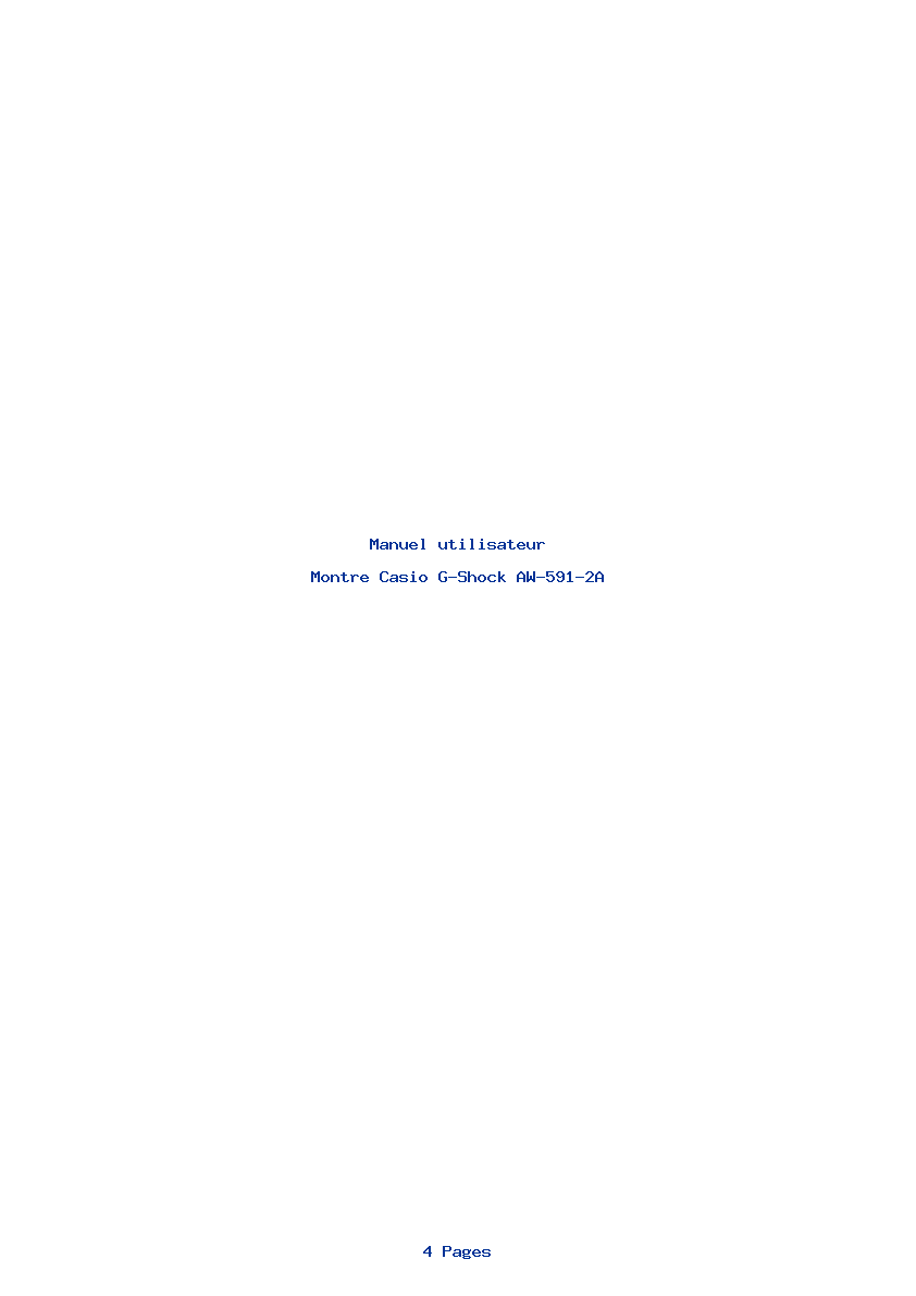 Page 1 de la notice Manuel utilisateur Casio G-Shock AW-591-2A