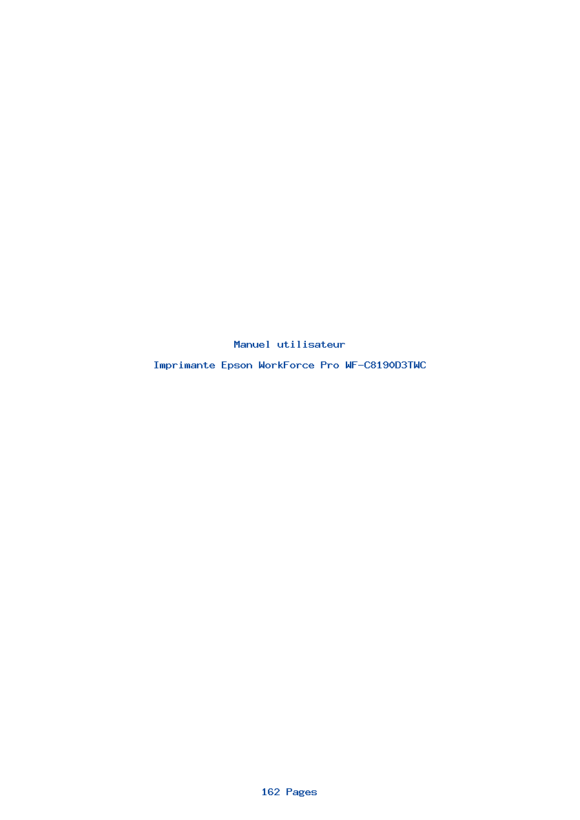 Page 1 de la notice Manuel utilisateur Epson WorkForce Pro WF-C8190D3TWC