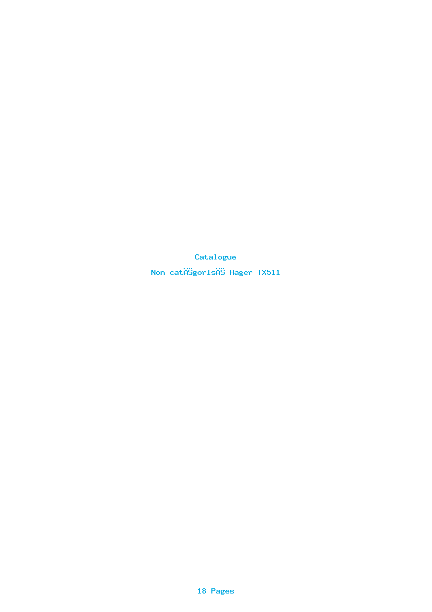 Page 1 de la notice Catalogue Hager TX511
