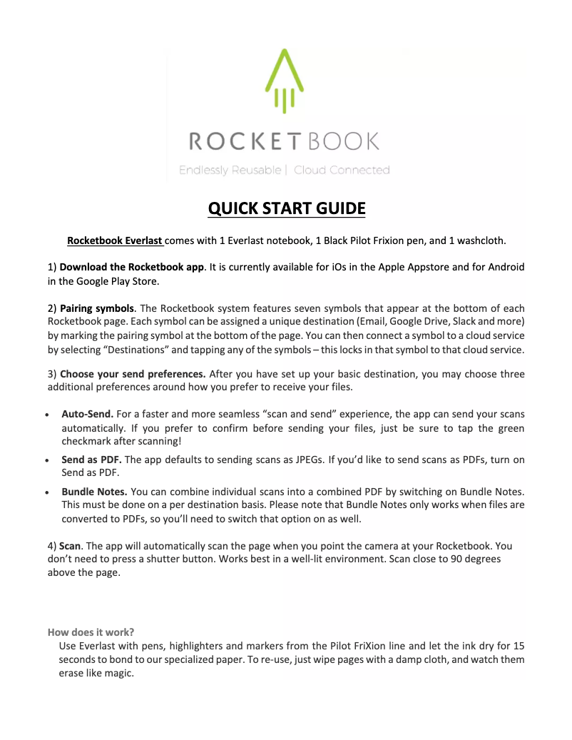 Página 1 del manual Manual de usuario Rocketbook Everlast Letter Size