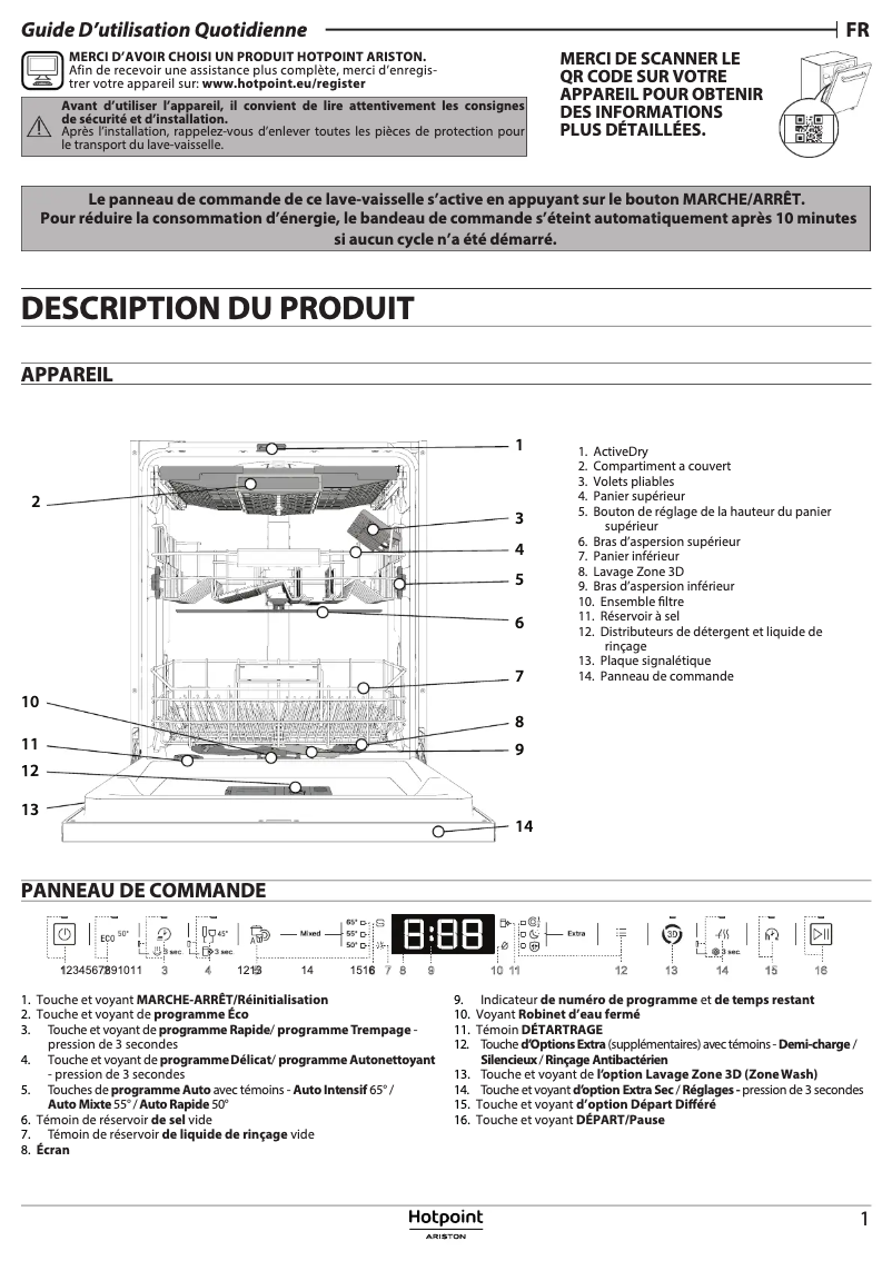Página 1 del manual Instrucciones de seguridad Hotpoint H7I HT59 L
