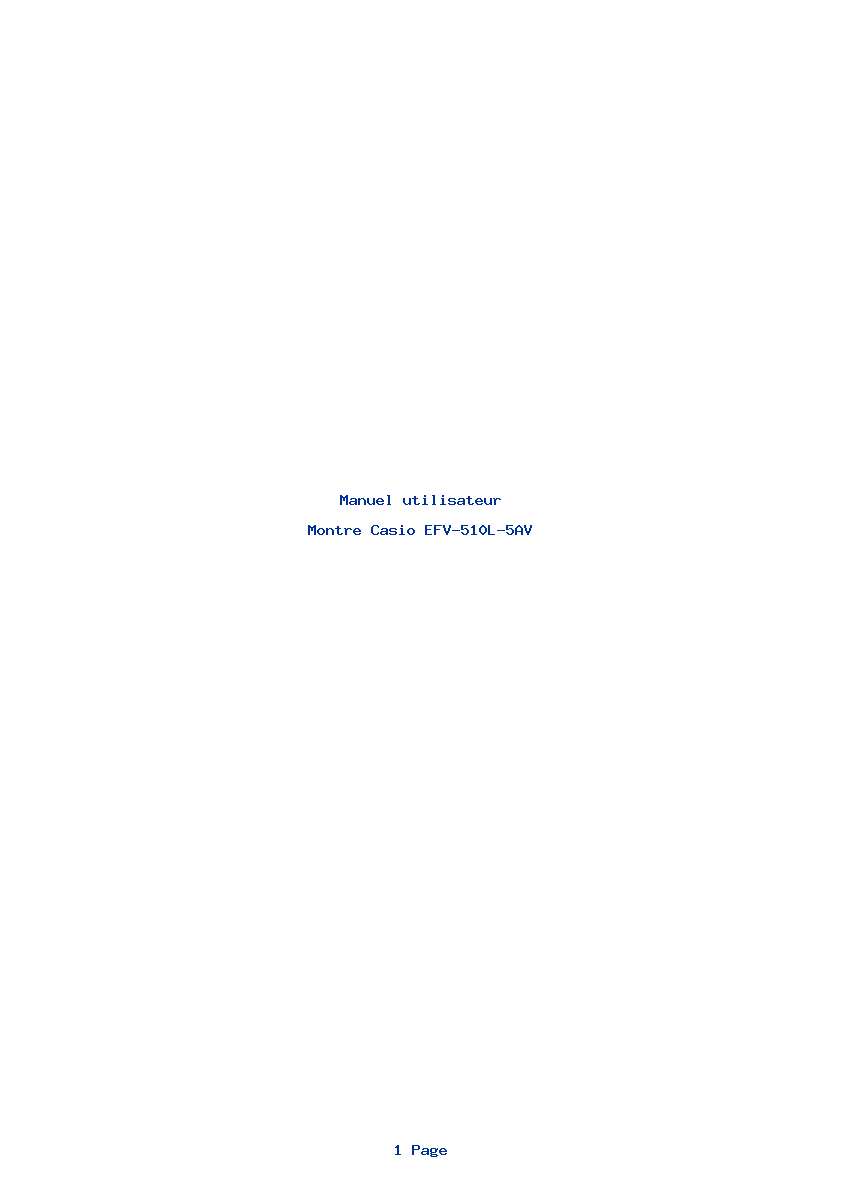Page 1 de la notice Manuel utilisateur Casio EFV-510L-5AV
