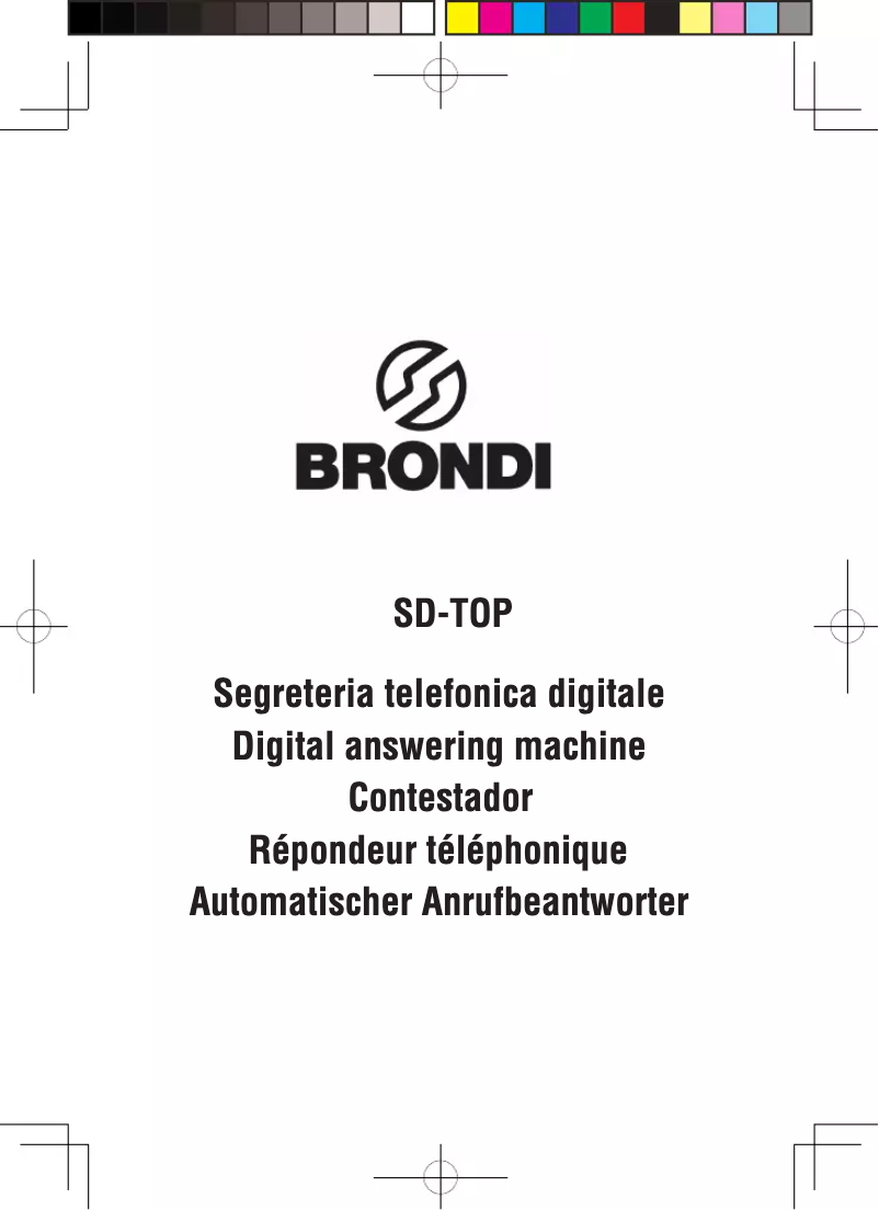 Page 1 de la notice Manuel utilisateur Brondi SD-TOP