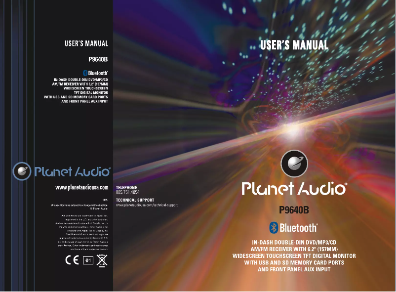 Page 1 de la notice Manuel utilisateur Planet Audio P9640B