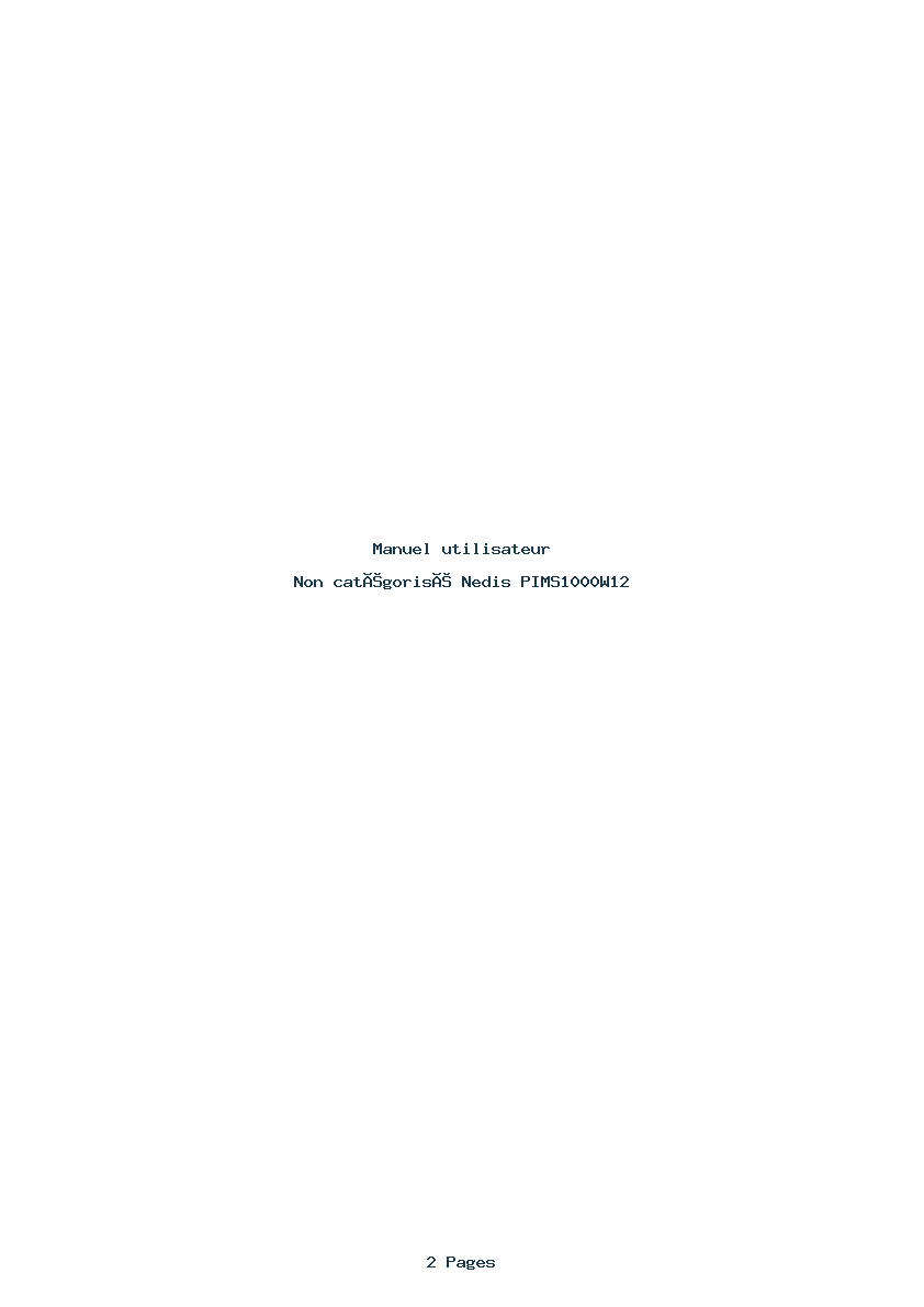 Page 1 de la notice Manuel utilisateur Nedis PIMS1000W12