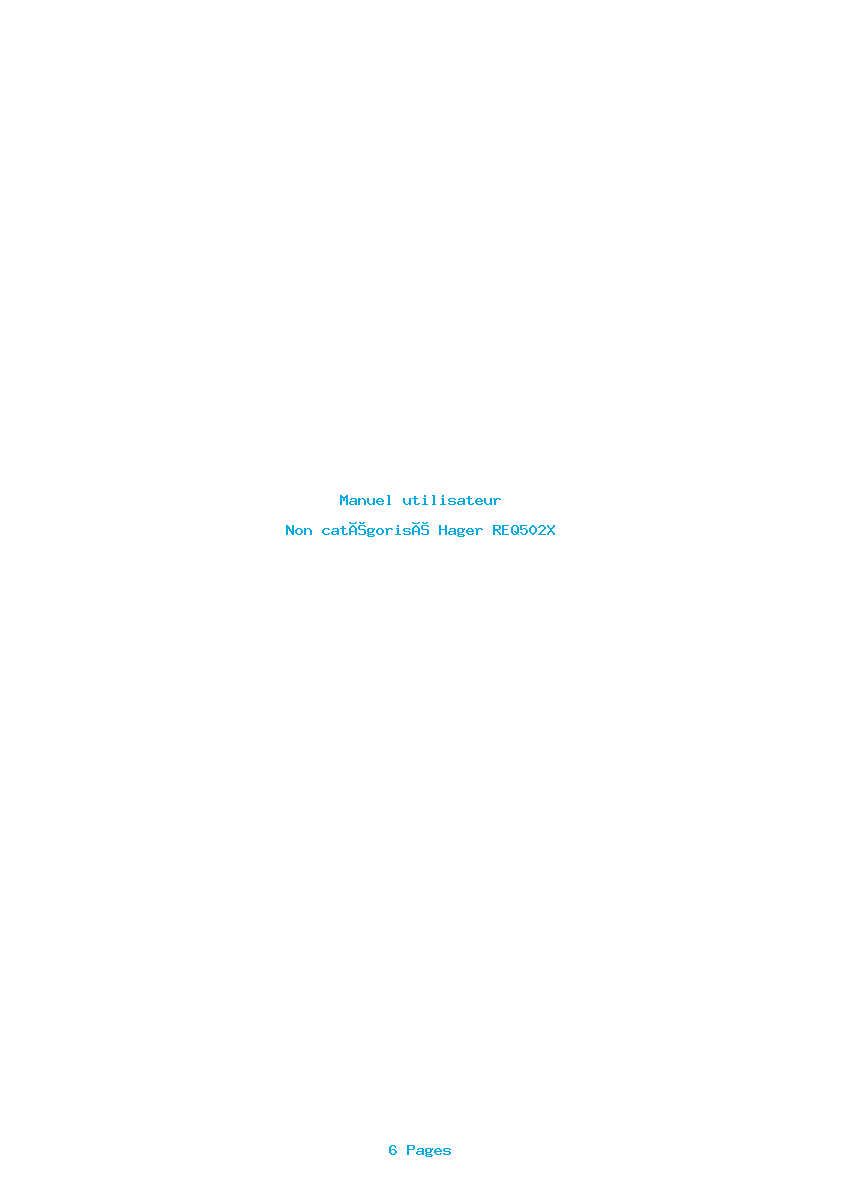Image de la première page du manuel de l'appareil REQ502X