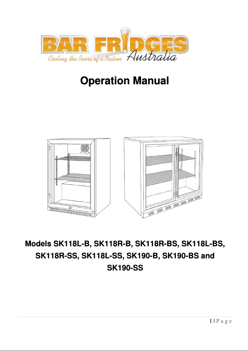 Page 1 of the manual User Manual Schmick SK190-BS