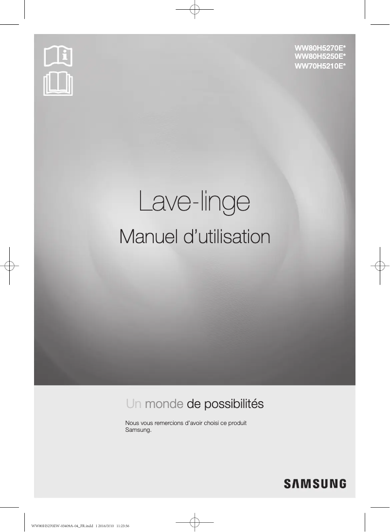 Página 1 del manual Manual de usuario Samsung WW70H5210ES