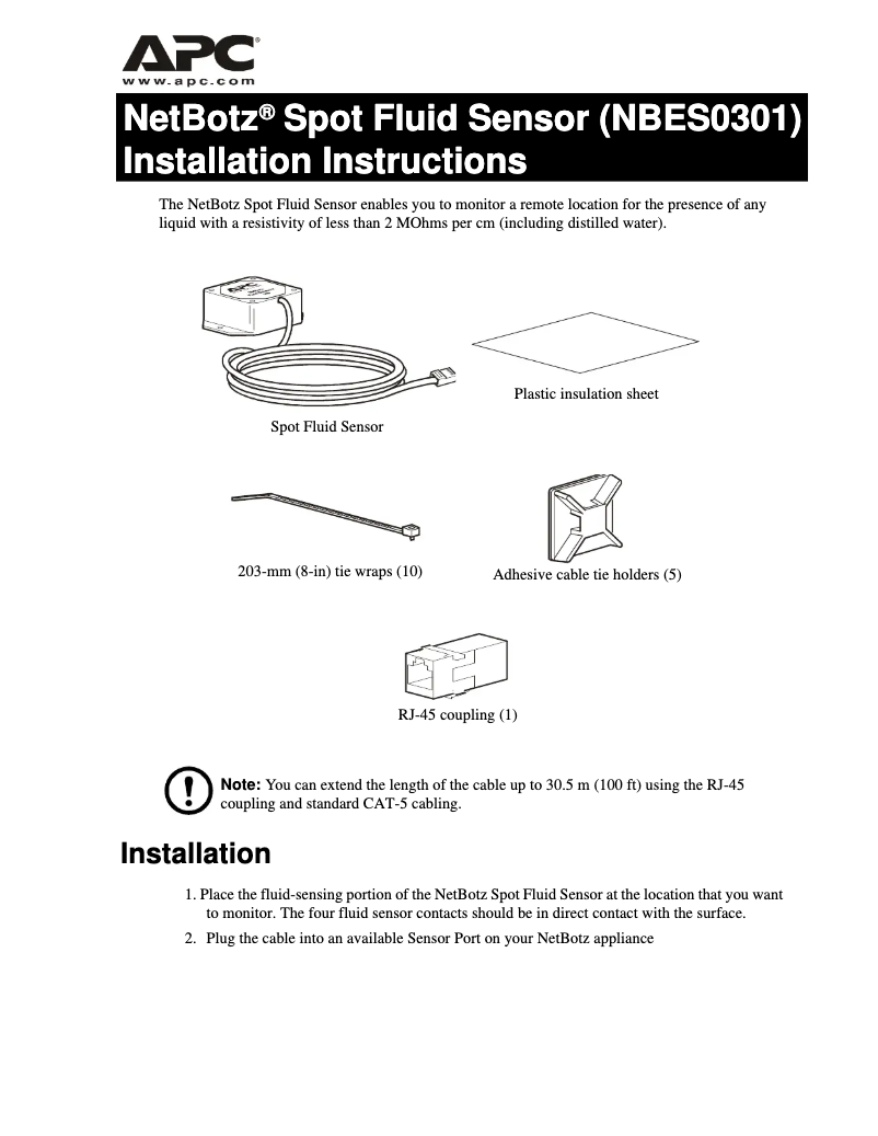 Página 1 del manual Manual de usuario APC NetBotz NBES0301