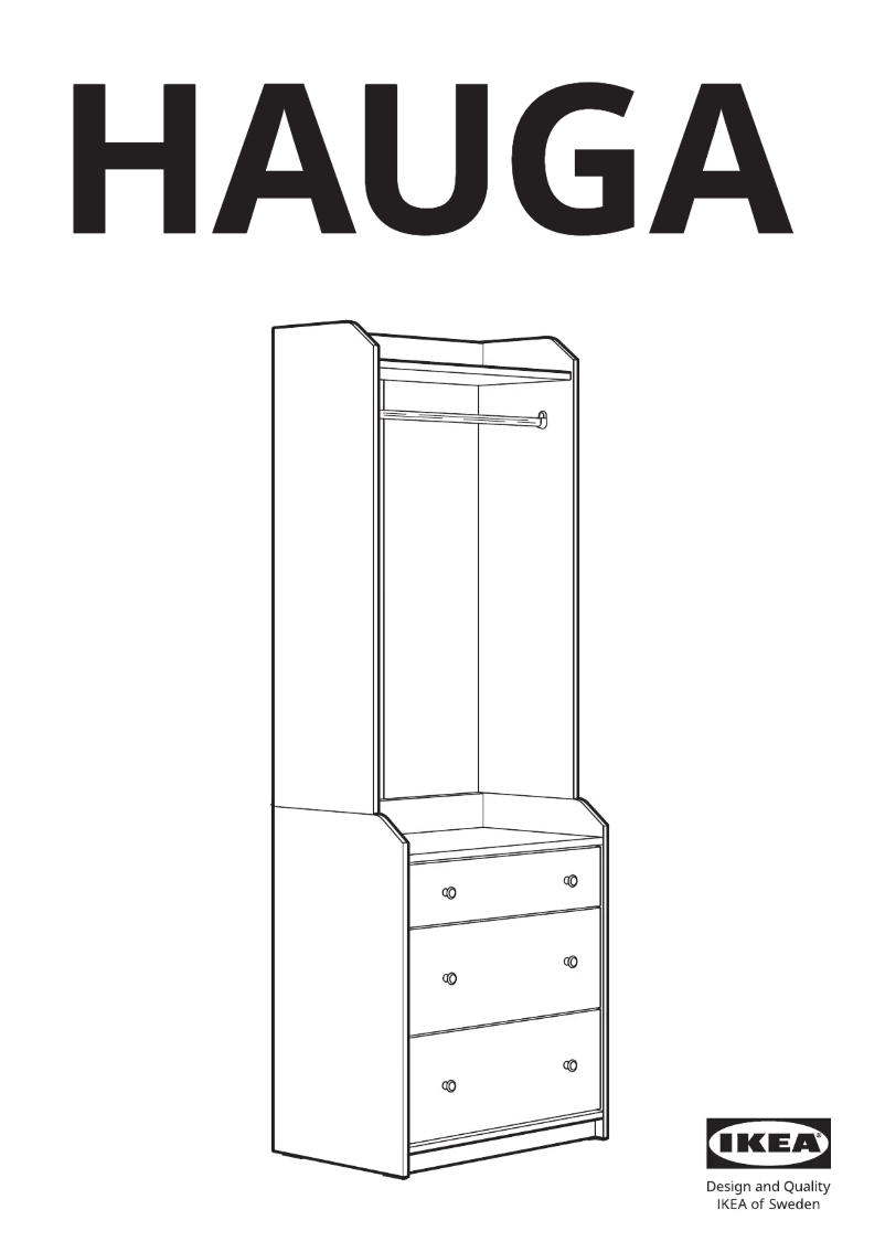 Page 1 de la notice Instructions / montage Ikea HAUGA