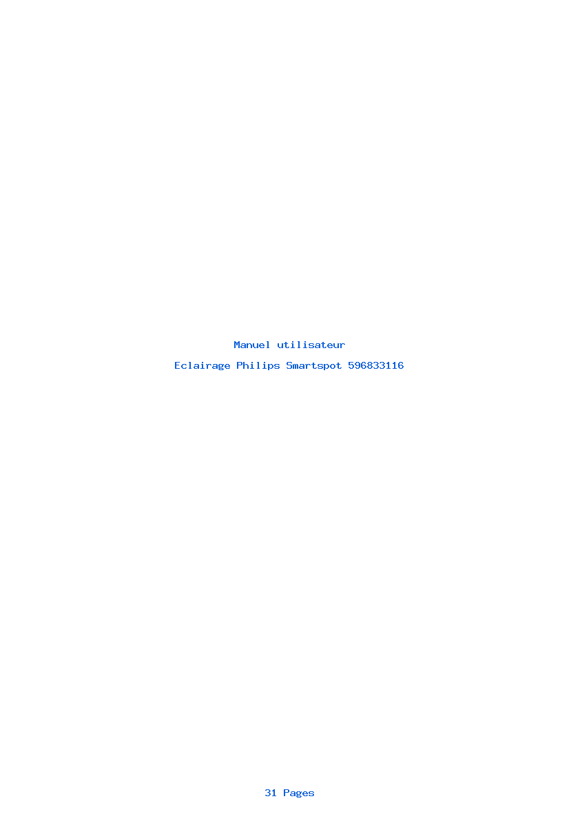 Page 1 de la notice Manuel utilisateur Philips Smartspot 596833116