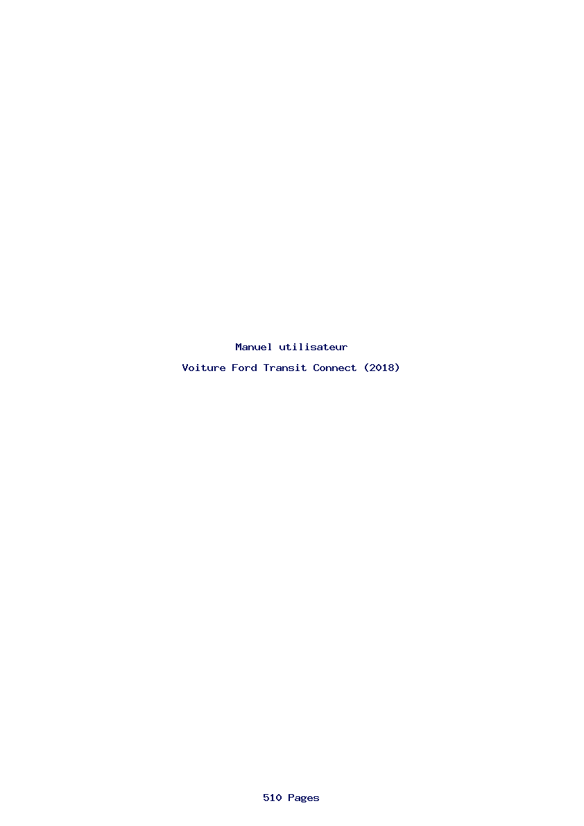 Image de la première page du manuel de l'appareil Transit Connect (2018)