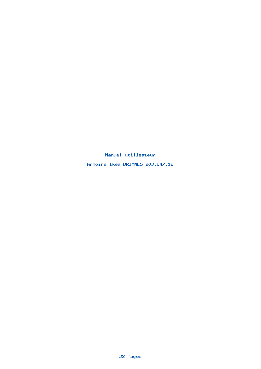 Page 1 de la notice Manuel utilisateur Ikea BRIMNES 903.947.19