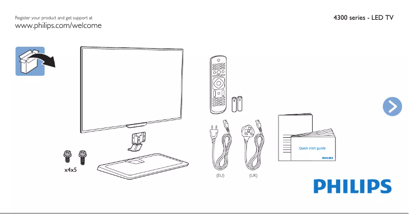 Page 1 of the manual Quick Start Guide Philips 32PHH4329