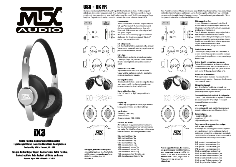 Página 1 del manual Manual de usuario MTX Audio iX3