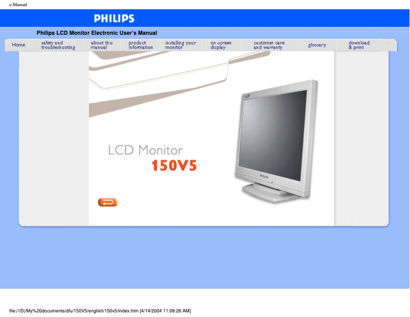 Page n°1 - Manuel utilisateur Philips 150V5FG
