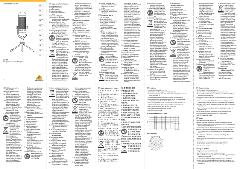 Página 1 del manual Manual de usuario Behringer BVR84