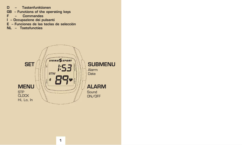 Page 1 de la notice Manuel utilisateur Sigma Cardio PC1300