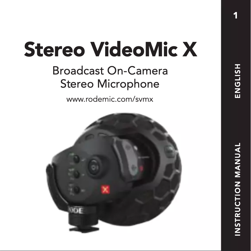 Page 1 de la notice Manuel utilisateur Røde Stereo VideoMic X