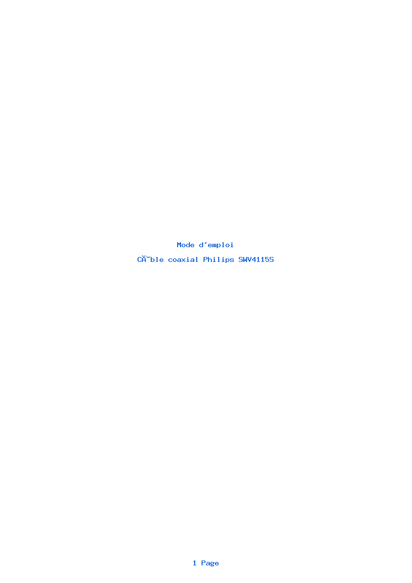 Page 1 de la notice Mode d'emploi Philips SWV4115S