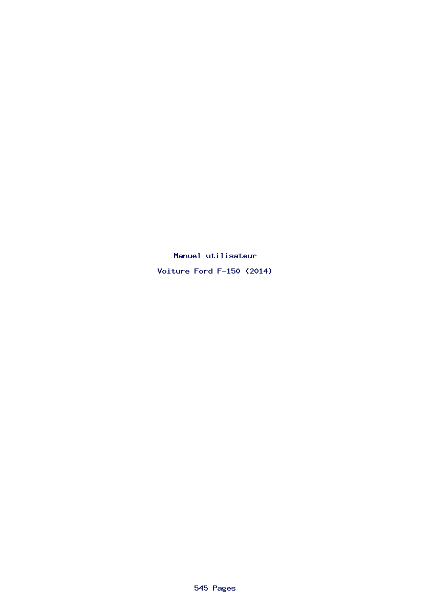 Page 1 de la notice Manuel utilisateur Ford F-150 (2014)