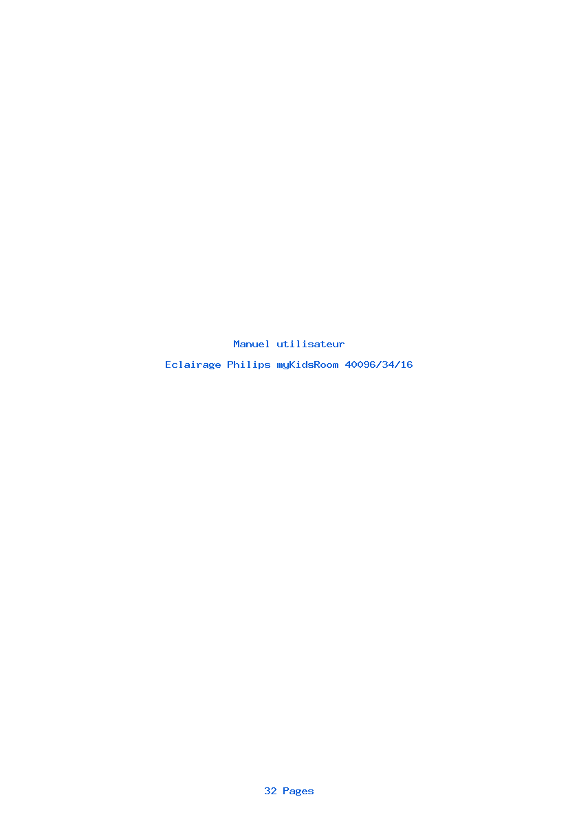 Page 1 de la notice Manuel utilisateur Philips myKidsRoom 40096/34/16