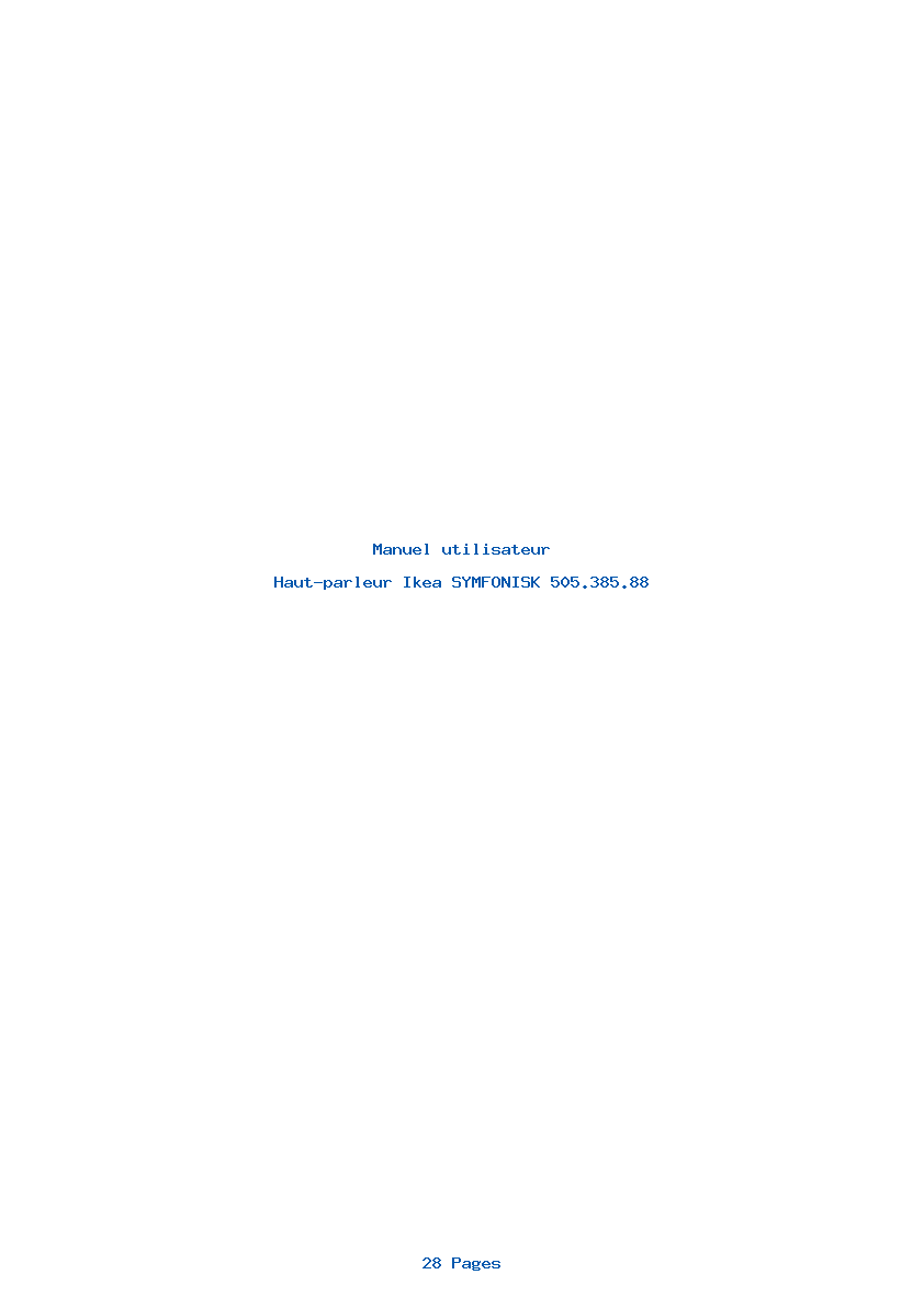 Page 1 de la notice Manuel utilisateur Ikea SYMFONISK 505.385.88