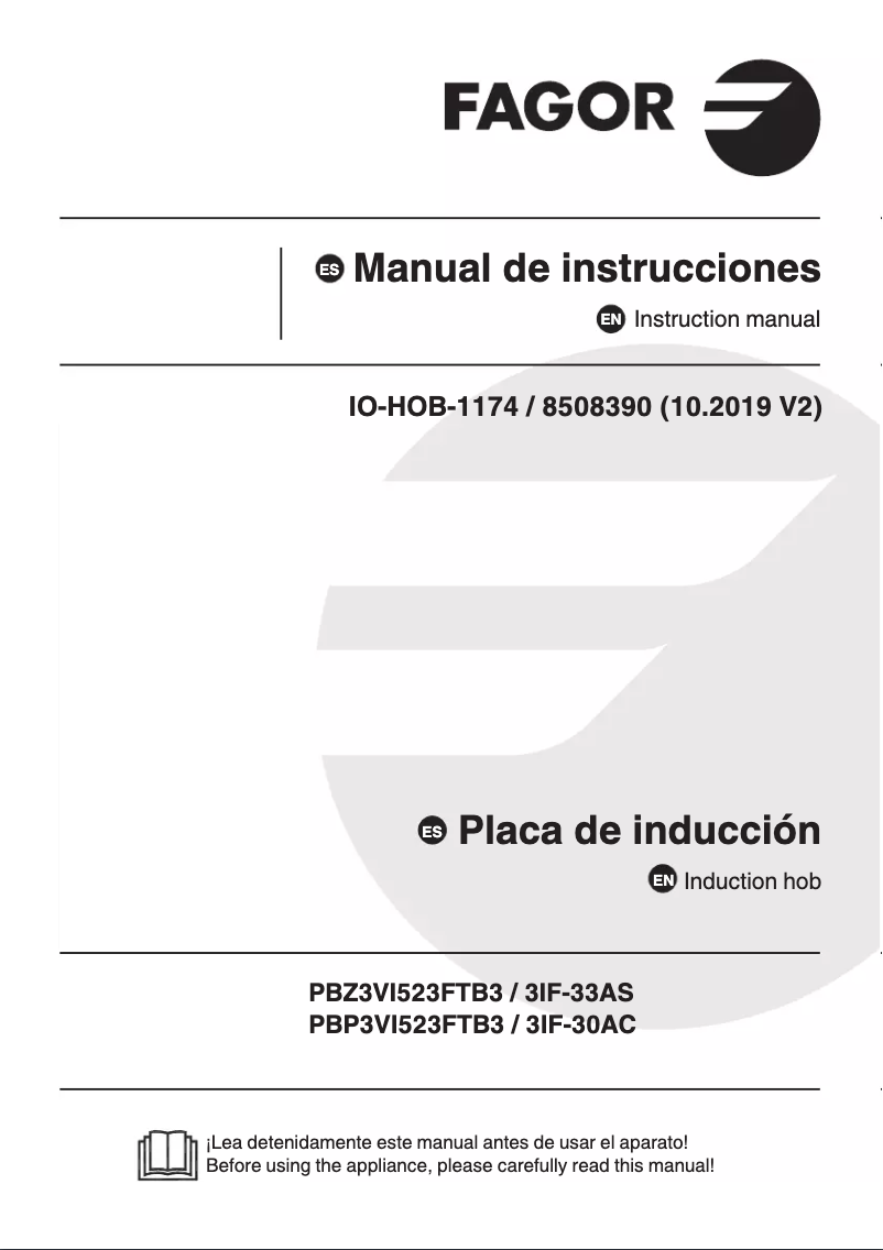 Page 1 de la notice Mode d'emploi Fagor 3IF-33AS