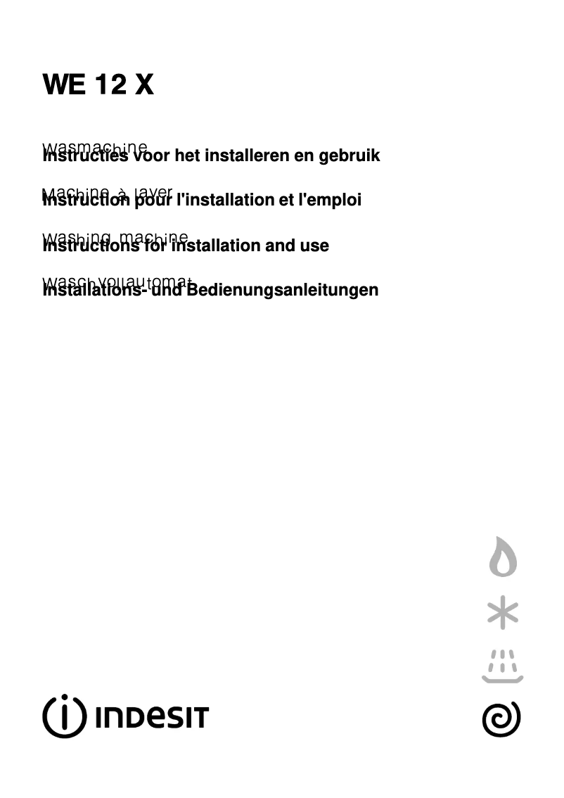 Page n°1 - Manuel utilisateur Indesit WE 12 X (NL)