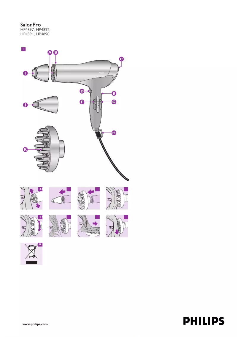 Página 1 del manual Manual de usuario Philips Salon Pro HP4892