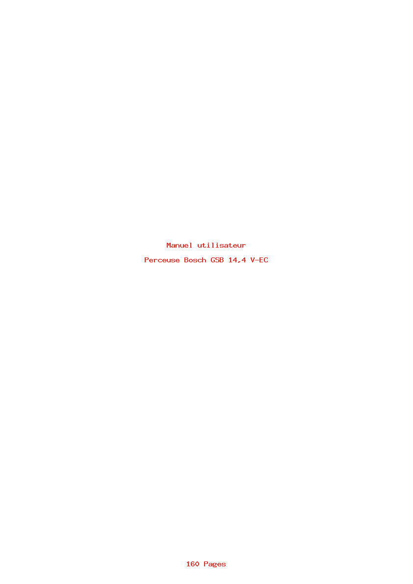 Page 1 de la notice Manuel utilisateur Bosch GSB 14,4 V-EC