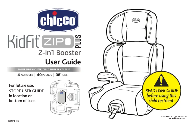 Page 1 de la notice Manuel utilisateur Chicco KidFit Zip