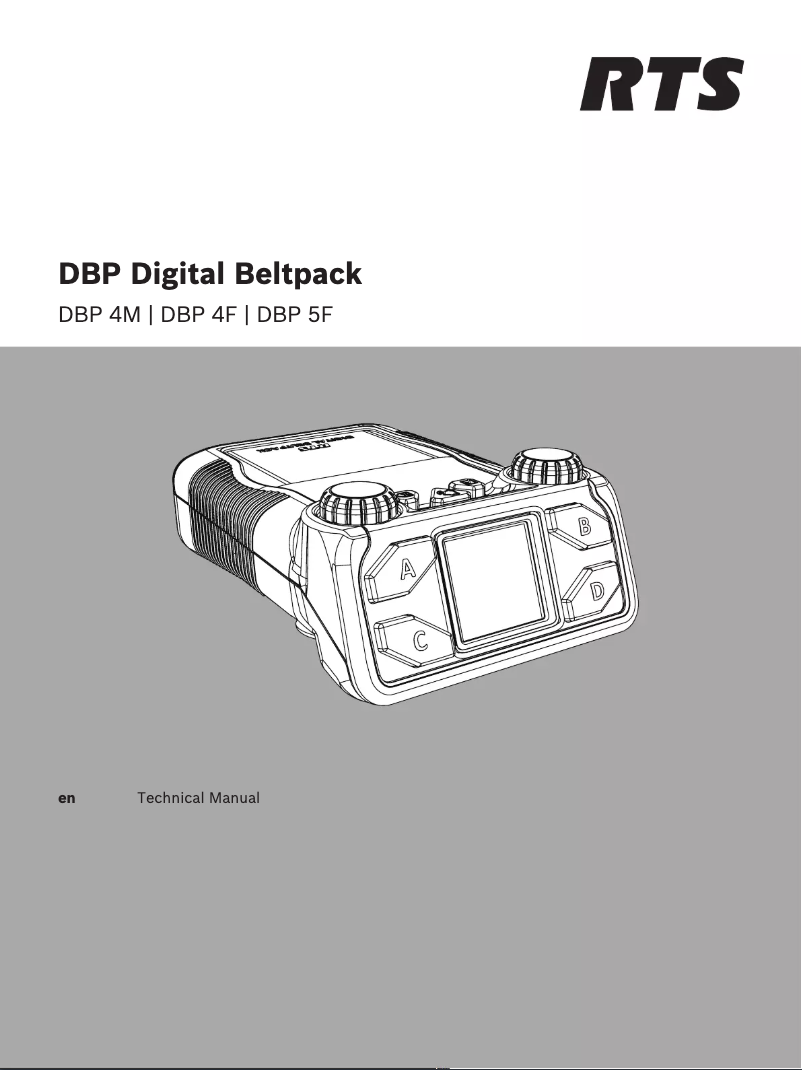 Page 1 de la notice Manuel utilisateur RTS DBP