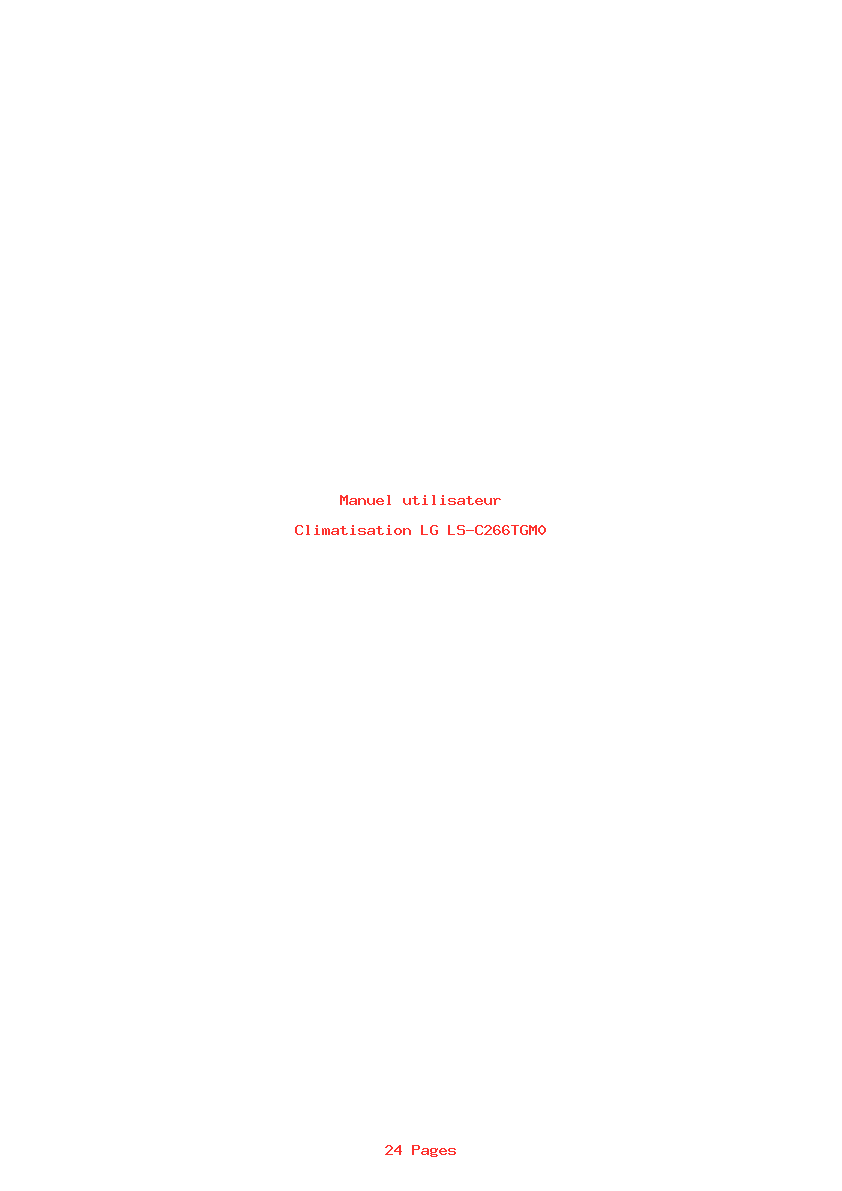 Page 1 de la notice Manuel utilisateur LG LS-C266TGM0