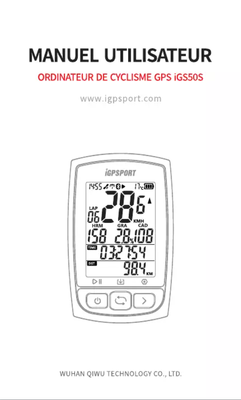 Page 1 de la notice Manuel utilisateur iGPSport iGS50S