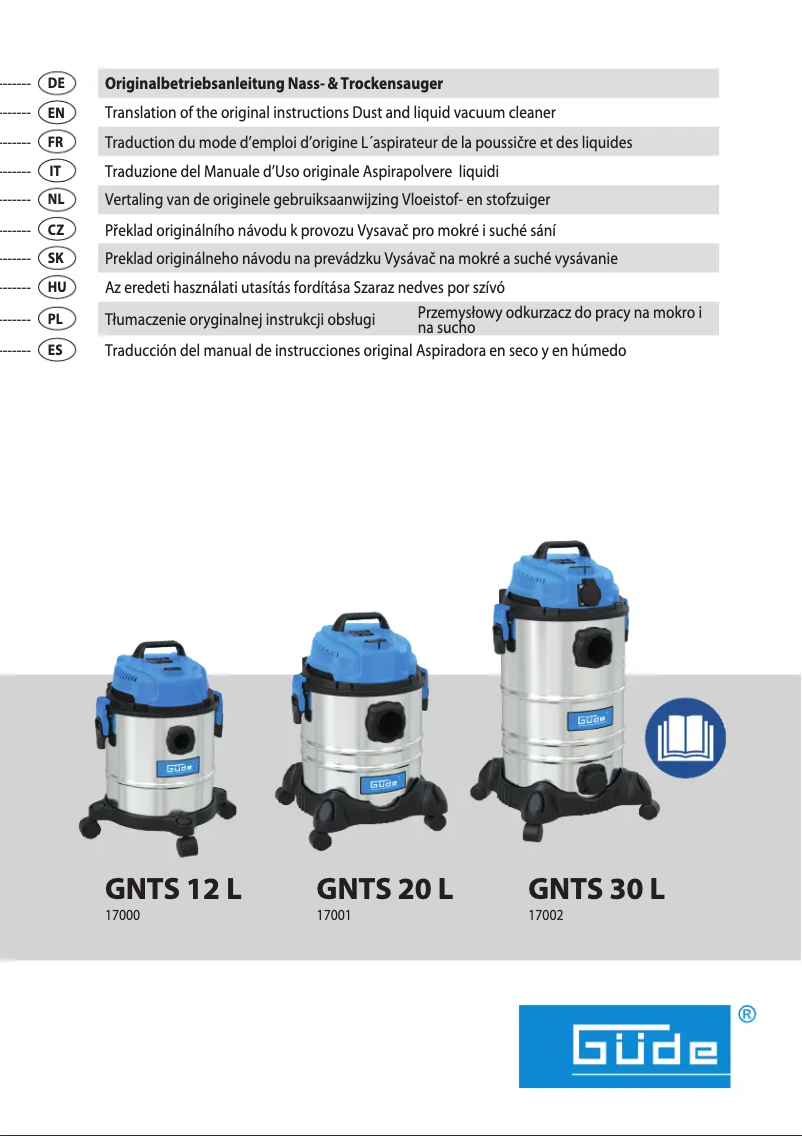 Page 1 de la notice Manuel utilisateur Güde GNTS 12L