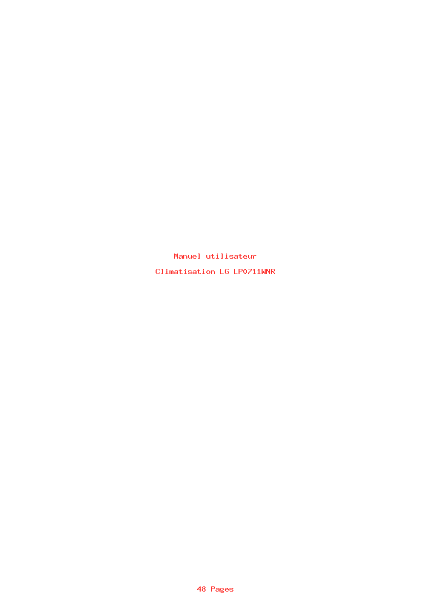 Page 1 de la notice Manuel utilisateur LG LP0711WNR