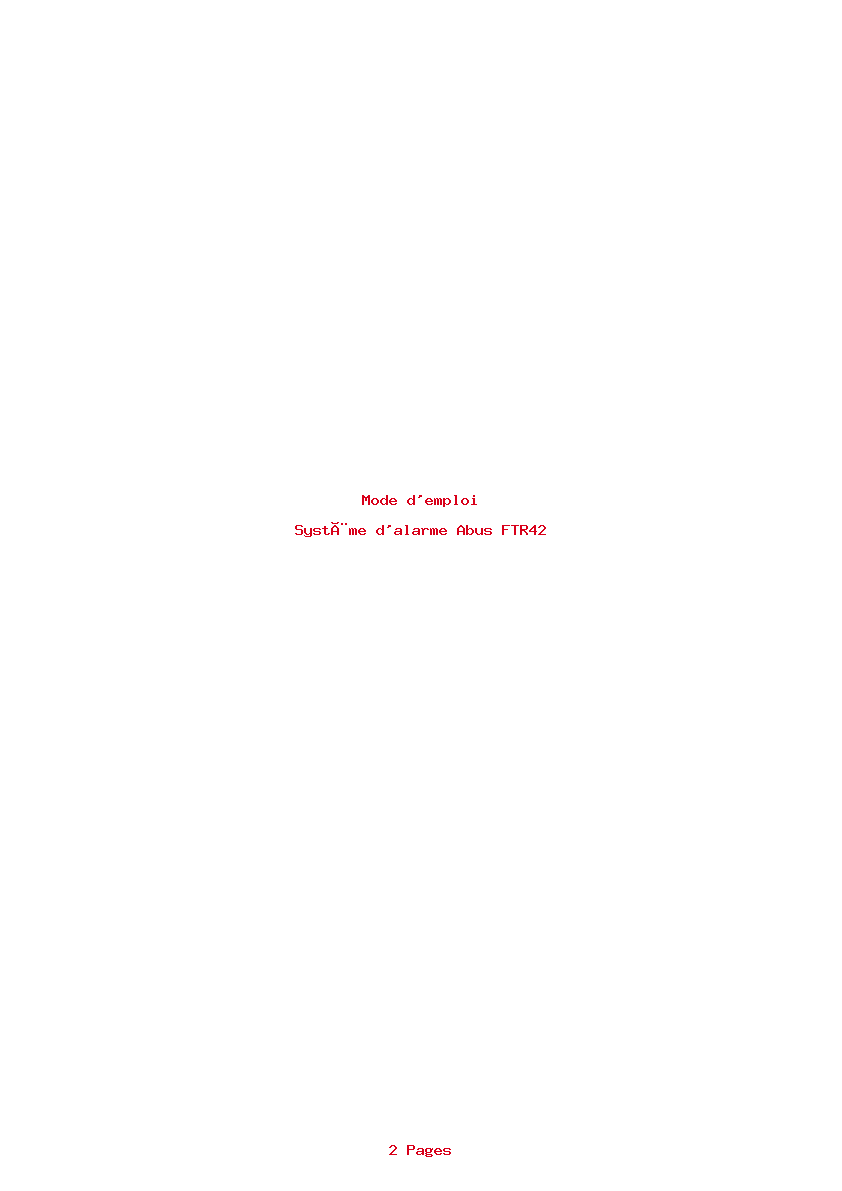 Page 1 de la notice Mode d'emploi Abus FTR42