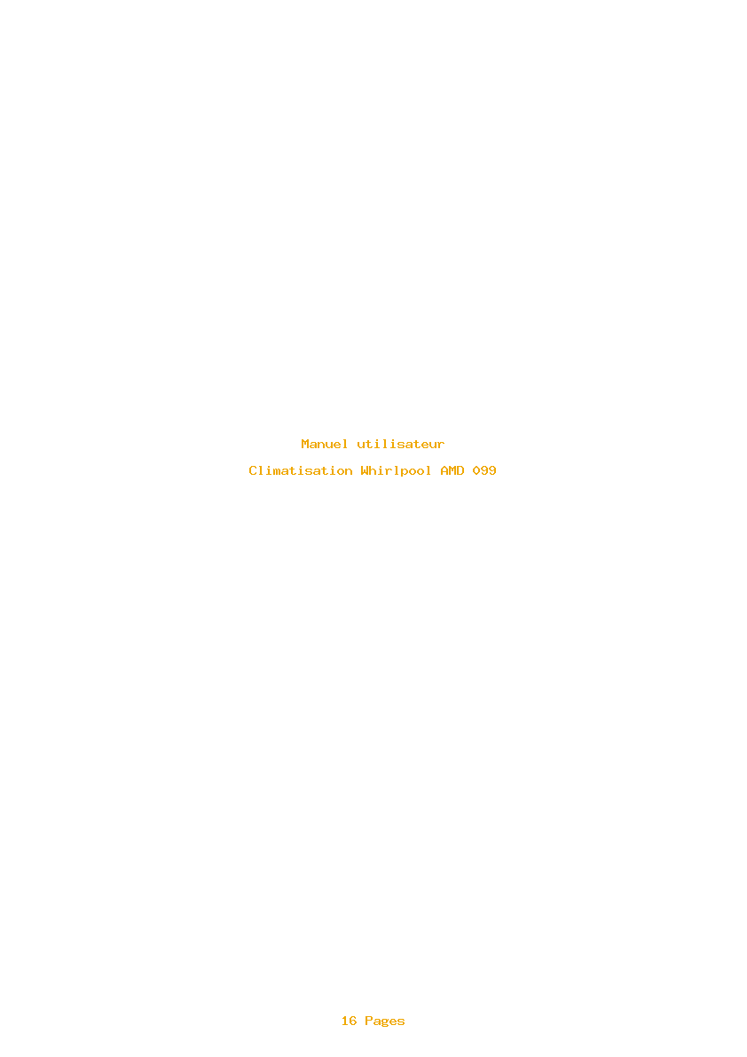 Page 1 de la notice Manuel utilisateur Whirlpool AMD 099