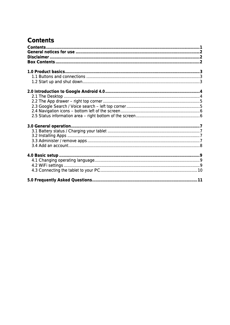 Página 1 del manual Manual de usuario Point of View ProTab 2.4XL