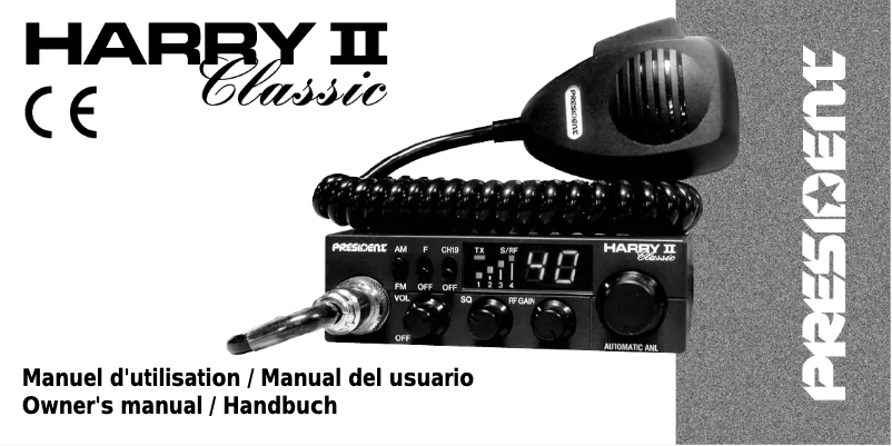 Page 1 of the manual User Manual President Harry II Classic