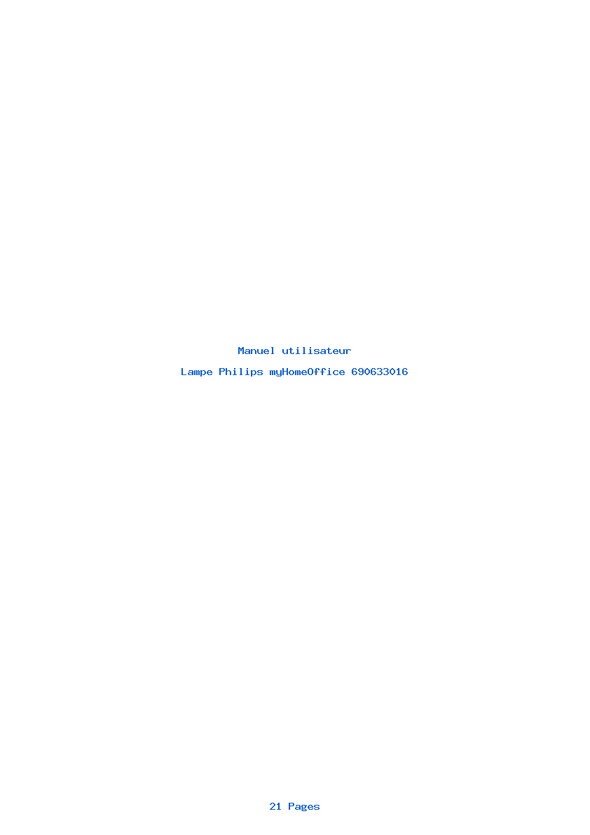 Page 1 de la notice Manuel utilisateur Philips myHomeOffice 690633016